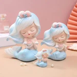 1Pair Aquarium Fish Tank Cute Little Mermaid