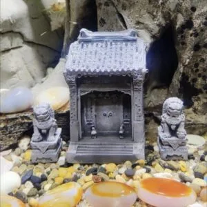 Fish tank Antique Courtyard Gate Cement Lion(1 sets)