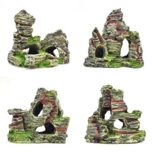 Fish Tank Resin Artificial Rocks(1 pair)