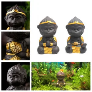 Ceramic Legend Monkey Qitian Dasheng fish tank landscape 1pair