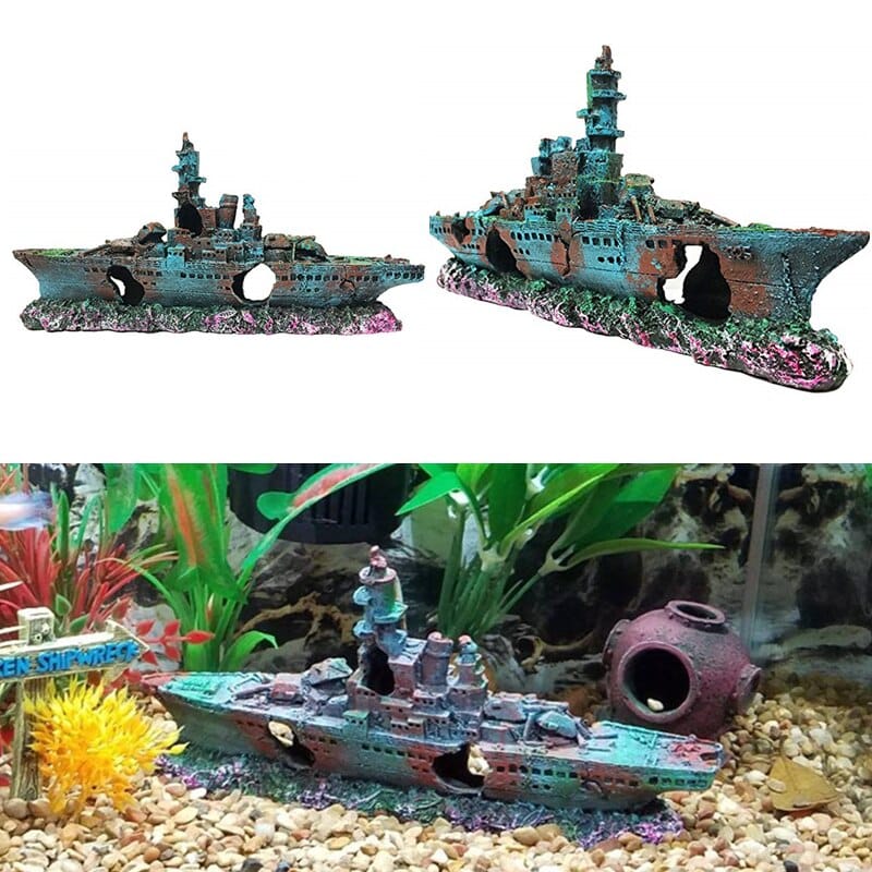 thumbnail image 2 of Fish Tank Shipwreck Ornament SLOCME Titanic Shipwreck Aquarium Ornament - 15 Inch Resin Decoration For Fish Tanks Titanic Shipwreck Resin Aquarium Ornament 15 Inch 2 of 13