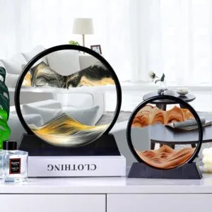 Round HourGlass Moving Sand Art